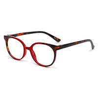 OCCI CHIARI Women Stylish Round Reading Glasses for Reader 100 125 150 175 200 225 250 275 300 350 400 500 600 (Red 100)