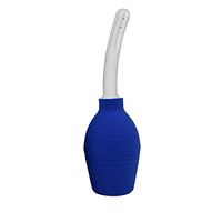 1PCS 310ML/11oz Portable Curved Soft Silicone Squeezable Anal Douche and Enema Flush Bulb Intestinal Vaginal Washing Cleanser Cleaning Tool for Men and Women(Blue)