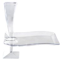FL-1409-CL 7.5" X 12" Clear Rectangle Luncheon Plates 120/Case