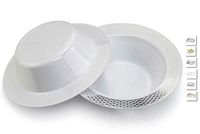 " OCCASIONS" 120 Bowls Pack, Heavyweight Disposable Wedding Party Plastic Plastic Dessert Ice Cream Bowls (6 oz Ice cream bowls, Diamond in White & Silver)
