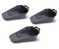 Fracture Bedpan Easy Comfort Spill-Free Handle (Portable) - Easy-Clean Graphite (3-Pack of Bedpans)