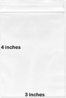 BNY Corner 2 Mil 3x4 Clear Plastic Zip Lock Bags, 3" x 4" Reloc Bag - 500 Counts