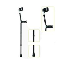 Aisson Aluminum Alloy Old Non-Slip Walking Stick Retractable Wear Orthopedic Crutches Walker,Black