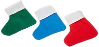 Funiverse Bulk 36 Pack Gift Card Size Felt Christmas Stockings (Red, Blue and Green with White Trim)