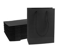 Uceoo Black Gift Bags, 24Pcs Black Kraft Paper Gift Bags, 4.7 x 2.2 x 6.3 Small Gift Bags with Handles