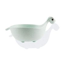 JAMOR Wheat Fiber Food Bowl Dinosaur Shape Children's Food Bowl Wheat Straw Tableware Children's Fruit Plate Dinosaur Food Bowl Cutlery Set (320ML Food Supplement Bowl, Green)
