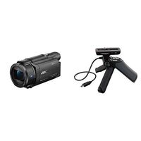 Sony FDRAX53/B 4K HD Video Recording Camcorder (Black) with GPVPT1 Grip and Tripod for Camcorders (Black)