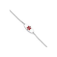 Sterling Silver Enameled Medical Jewelry Bracelet