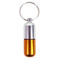Pill Case Keychain Keyring Drug Holder Aluminum Medicine Box Waterproof by Spreezie (Orange)