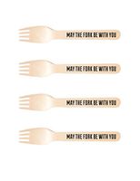 Perfect Stix-Sucre Shop May fork-20 Wooden Cutlery forks with Print (Pack of 20)