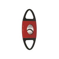 F.e.s.s. Products Cigar Cutter Serrated Blades - Stainless Steel Guillotine Style - Great for Gifts for Groomsman or Dad (Red)