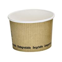 Compostable Paper Soup Cup (Case of 500), PacknWood - Kraft Brown Soup Bowls (8 oz, 2.4" x 3.5") 210PLAS8