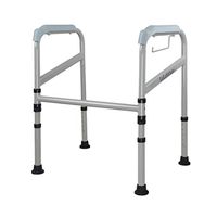 Toilet Handrails Elderly Disabled Support Frame Foldable Adjustable Height Toilet Armrest Toilet Assistance Safety Aids Toilet Safety Frames Rails (Color : Gray, Size : 564665-86cm)