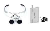 APHRODITE Silver Surgical Medical Binocular Loupes 3.5X 420mm + LED Head Light Lamp US Stock