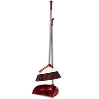 Broom and Dustpan With Long Handle Telescopic Up Household Soft Brush Broom And Dustpan Non-Slip Handle Multi-Function Windproof Broom Set Office Garage Schools Garden Cleaning Tools