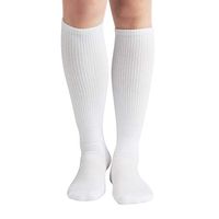 +MD 6Pairs Bamboo Moisture Wicking Compression Socks 8-15 mmHg for Women Knee High Socks 9-11 White