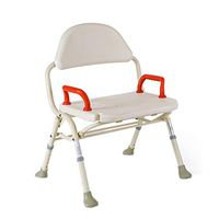 AIAIⓇ Fold Elderly Bath Stools - Height Adjustable Non Slip Strong Construction Stability Support Durable Rubber Feet for Disabled Mentally Retarded Person Pregnant Woman Child