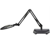 O.C. White 62600-4-B Green-Lite 7.5" Round LED Magnifier, 2X Magnification, Weighted Base, 43" Reach, Black