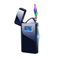 Dual Arc Plasma Lighter USB Rechargeable LED Screen Battery Indicator Windproof Electric Lighter (Black)