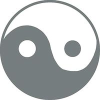 hBARSCI Ying Yang Vinyl Decal - 5 Inches - for Cars, Trucks, Windows, Laptops, Tablets, Outdoor-Grade 2.5mil Thick Vinyl - Gray