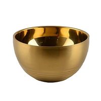 WWSHM Stainless Steel Bowl Walled Heat Insulation Smooth Bowls Non Slip Double Layer Bowls For Kids Baby Children Kitchen Tableware (Color : Gold)