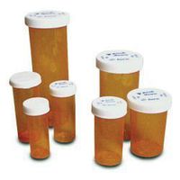 Amber Prescription Pharmacy Safety Cap Vials 60 Dram, Case of 50