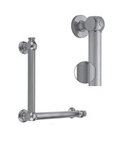 Jaclo G71-16H-24W-RH-PN Reeded Transitional 90D Grab Bar, 16 x 24", Polished Nickel