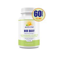 Our Daily Vites L-Methylfolate 15 mg + B Complex Cofactors & Essential Amino Acids - Active Folate, Methylated B12, B6 and Glycine for Brain, Heart & Fetal Health, 60 Count (2 Month Supply)