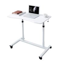 CX Mobile Laptop Desk Cart 9552cm Laptop Stands Mobile Laptop Desk Rolling Cart Overbed Table for Nursing Hospital, White Maple