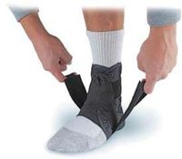 Game Ready Foot Ankle Support Stabilizer Brace with Figure 8 Black Medium 12″-13″ Ankle Circumference L1902 DC42