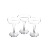 Party Essentials Hard Plastic Two Piece 4-Ounce Champagne Glasses, Clear, Pack of 100