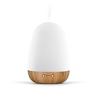 Miro Essential Oil Diffuser 180ML Handmade Glass&Bamboo Aromatherapy Humidifier with Adjustable Mist Mode&Night Light, waterless auto Shut-Off and Timing Set, Silent Fan.ZEIGGA LAB