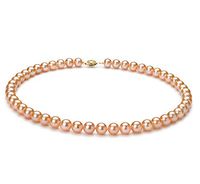 Pink 7-8mm AA Quality Freshwater Cultured Pearl Necklace for Women-51 in Rope Length