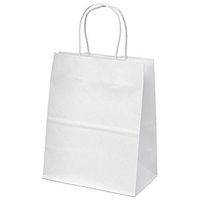 6"x3.2"x8.5" 50 pcs White Kraft Paper Bags Party Bags Gift Bags Shopping Merchandise Bags Retail Bags,Small