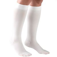 Truform 20-30 mmHg Compression Stockings for Men and Women, Knee High Length, Closed Toe, White, Small