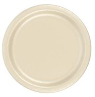48 Plates 10.25" Paper Dinner Lunch Plates Wax Coated - Ivory