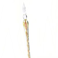 NUOLUX Glass Dip Pen Signature Pen Crystal Dip Sign Gift Pen for Writing (Yellow)