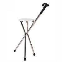 FISHD Stainless Steel Crutches Chair Folding Canes Seat PP Cushion 22mm Stainless Steel Tube Suitable for Elderly,Safe,Non-Slip,Practical