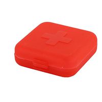 uxcell Travel Outdoor Medicine Pill Tablet 4 Compartments Organizer Box Case Red