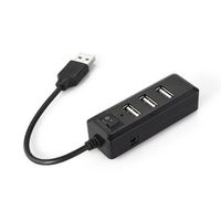 SODIAL(R) USB 2.0 4 Ports High Super Speed Hub On Off Switch LED for PC Laptop Black