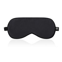 Lonfrote Natural Silk Eye Sleep Mask, Smooth Blindfold for Travel, Relax, Shift Workers, Super Soft Fabric (Pure Black)