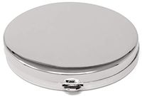 Silver Oval with Mirror Pocket Purse Portable Travel Pill Box & Medicine Organizer (2 Compartments)