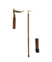 Handcrafted Canes and Walking Sticks-36 Inch Sitting Bird Brass Handle Walking Stick - Inspired by Irish Walking Stick Designs