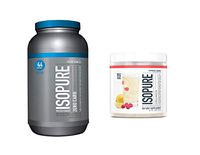 Isopure Zero Carb Protein Powder, Flavor: Creamy Vanilla (3 Pounds) with Isopure Collagen Peptides Protein Powder, Flavor: Raspberry Lemonade (15 Servings)