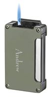 Personalized Visol Zidane Green Matte Cigar Lighter with Built-in Cigar Punch (Text)