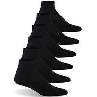 Diabetic Dress Crew Cotton Socks, Feelwe Men's Women's Diabetic Ankle Socks with Seamless Toe and Non-Binding Top Socks Wide Boot Socks for Men Women 6 Pairs-Light Black XXL