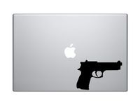Pistol Silhouette #4- Handgun Enthusiast Gun Rights - 5" Black Vinyl Decal Sticker Car Macbook Laptop