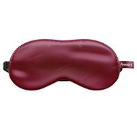 ASUTRA Silk Eye Pillow Sleep Mask, Burgundy | Filled w/Lavender & Flax Seeds | 100% Hypoallergenic | Meditation & Light Blocking