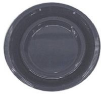 Creative Converting #82165 20PK 7" Black Plastic Plate