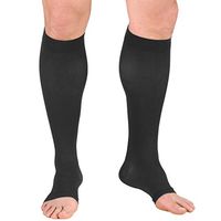 Truform 20-30 mmHg Compression Stocking for Men and Women, Knee High Length, Open Toe, Charcoal, X-Large